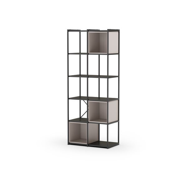 Czarno-kremowy regał 71x179 cm Anya – Marckeric-image-3