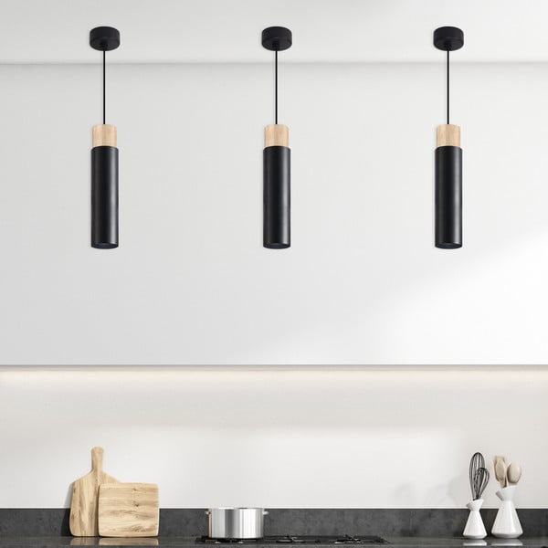 Czarna lampa wisząca z metalowym kloszem Claro – Candellux Lighting-image-1