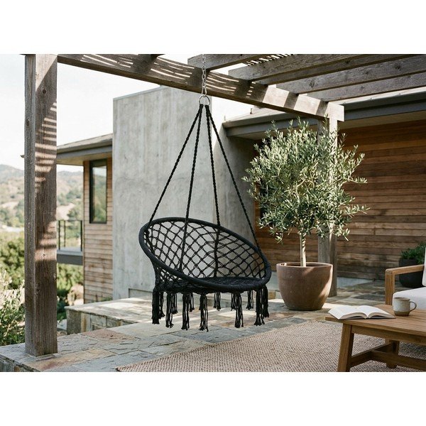 Czarny fotel wiszący Bonami Essentials Hylla-image-4