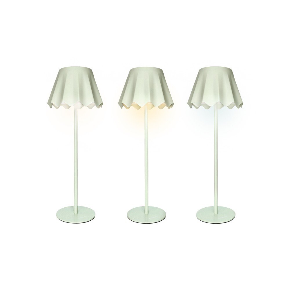 Jasnozielona metalowa lampa stołowa LED ze ściemniaczem (wysokość 36 cm) – Brandani (zdjęcie 3)