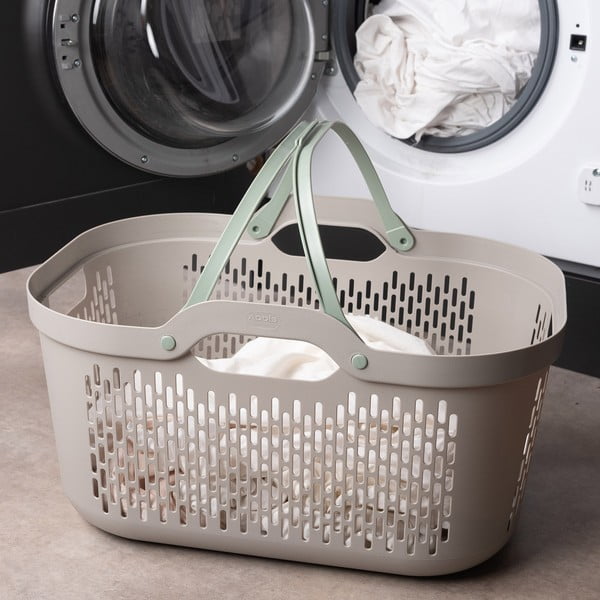 Jasnobrązowy plastikowy kosz na pranie 45 l – Addis-image-4