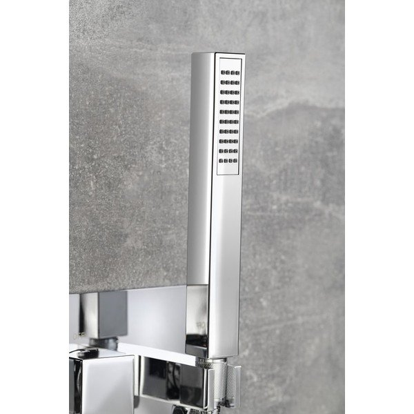 Bateria prysznicowa podtynkowa w kolorze srebra z połyskiem (2 otwory) Latus – Sapho-image-3