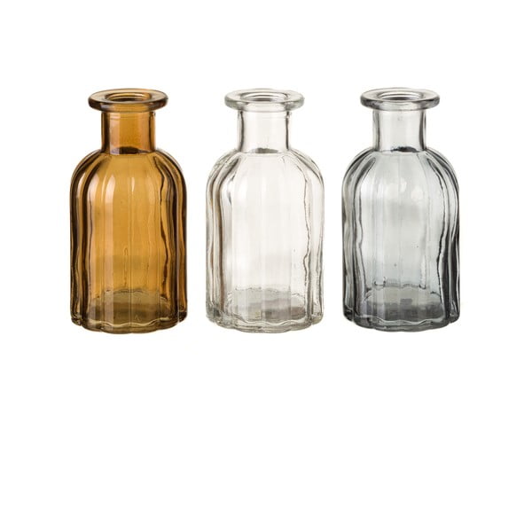 Zestaw 3 dekoracyjnych szklanych butelek/wazonów Unimasa Modena