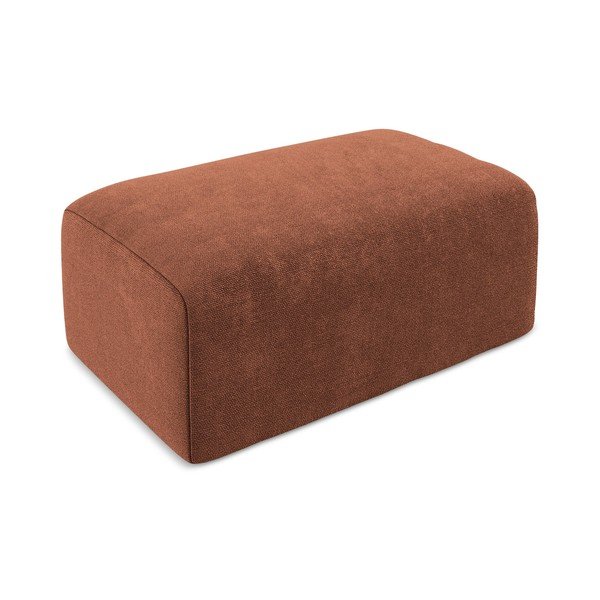 Podnóżek z tkaniny szenilowej w kolorze terakoty Kona – Makamii-image-2