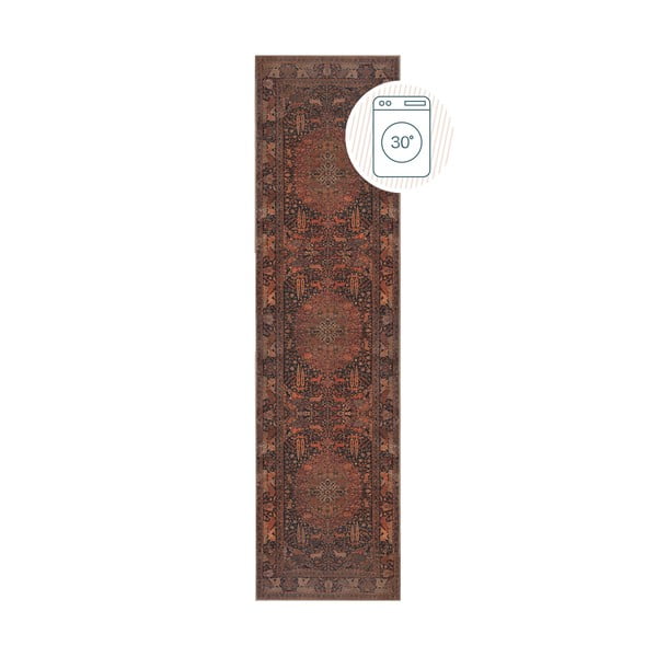 Bordowy chodnik odpowiedni do prania 60x230 cm Nico Global – Flair Rugs