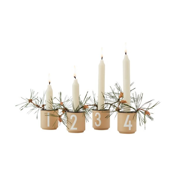 Porcelanowe świeczniki zestaw 4 szt. Mini – Design Letters-image-2