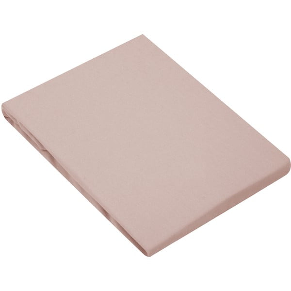 Różowe flanelowe prześcieradło Westwing Collection, 90x200 cm-image-2