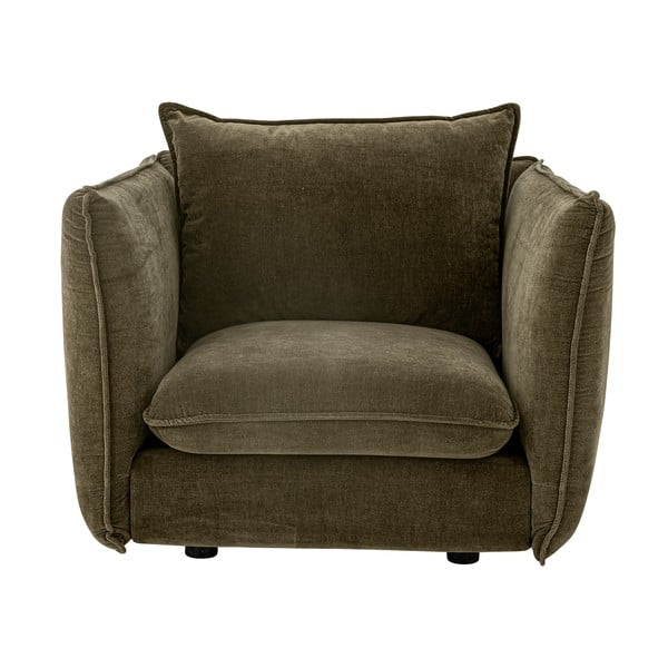 Ciemnozielony aksamitny fotel Austin – Bloomingville-image-3