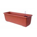 Brązowa doniczka samonawadniająca, dł. 40 cm Siesta − Plastia