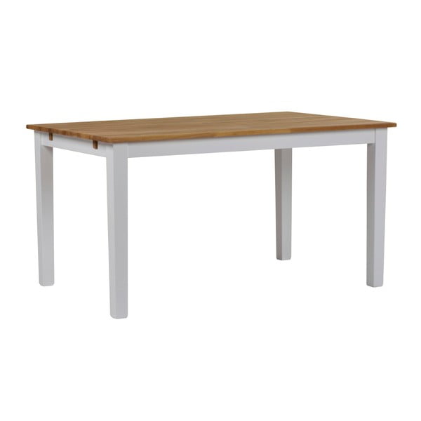 Biały stół z litego drewna dębowego Folke Finnus, 140x90 cm