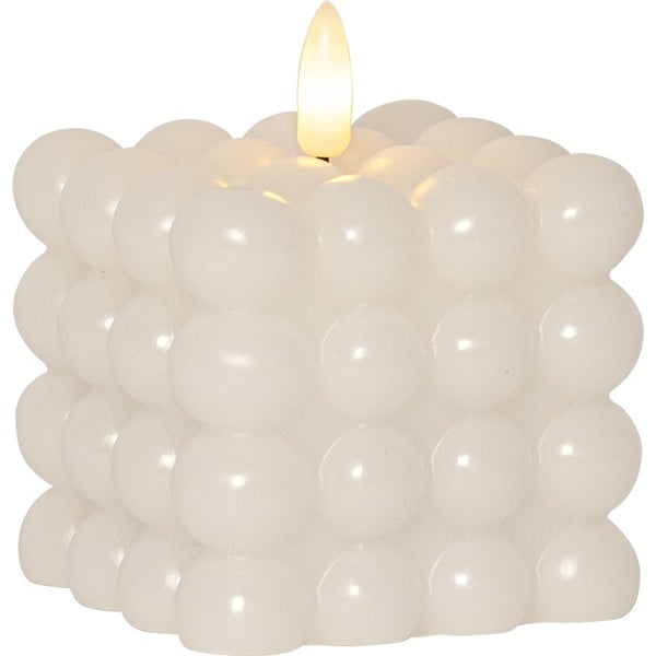 Biała woskowa świeca LED Star Trading Flamme Dot, wys. 9,5 cm