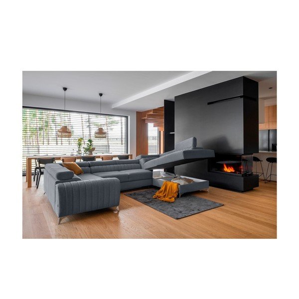 Niebieski rozkładany/ze schowkiem narożnik (prawostronny/w kształcie litery U) Louis – ELTAP-image-2