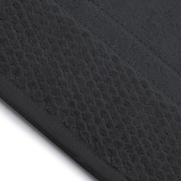 Czarne bawełniane ręczniki zestaw 3 szt. frotte Rubrum – Restilo-image-1