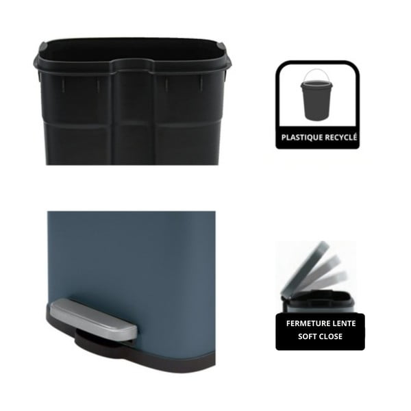 Morski stalowy kosz na śmieci z pedałem 5 l   Akira – Spirella-image-2