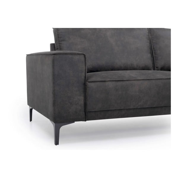 Antracytowa sofa z imitacji skóry 164 cm Copenhagen – Scandic-image-4