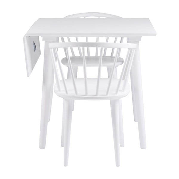 Białe krzesło do jadalni z drewna kauczukowca Rowico Carmen-image-2