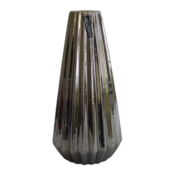 Srebrny wazon Shine, 25 cm 