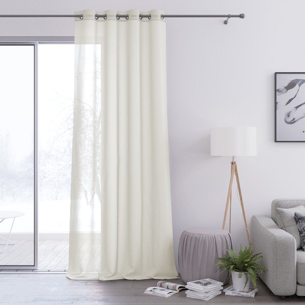 Beżowa zasłona AmeliaHome Voile Eyelets, 160x250 cm-image-2
