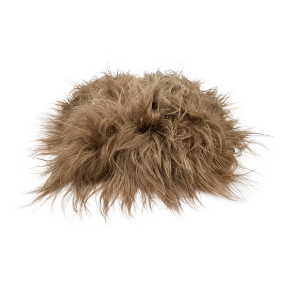 Brązowa poduszka na krzesło ze skóry jagnięcej z długim włosiem Arctic Fur Saddo, 37x37 cm
