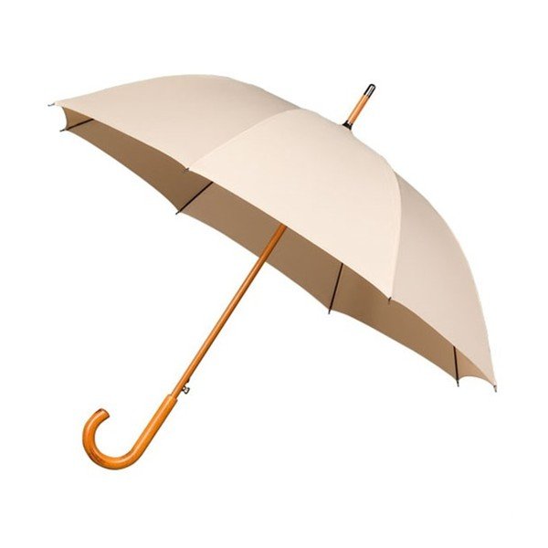 Beżowy parasol z drewnianą rączką Ambiance Wooden, ⌀ 102 cm