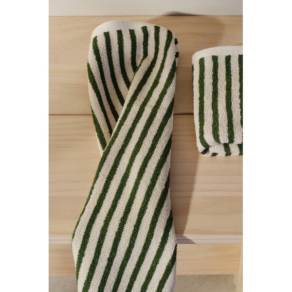 Zielone/kremowe bawełniane ręczniki zestaw 2 szt. 30x50 cm Dixie – Jotex-image-1