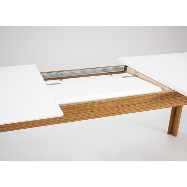 Biały stół rozkładany z nogami z drewna dębowego Tenzo Profil-image-1