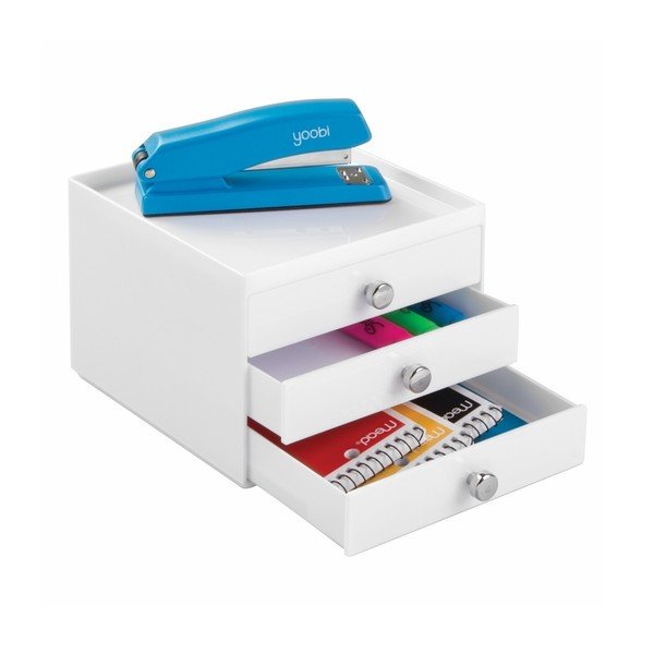 Biały organizer z 3 szufladami InterDesign Desk-image-4