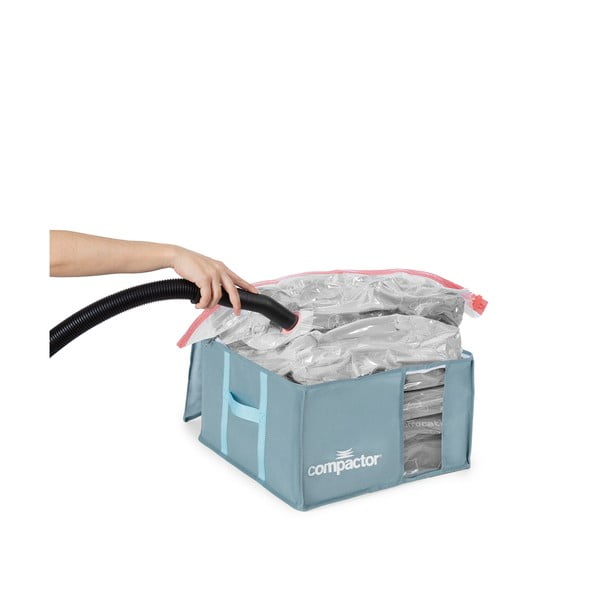 Plastikowy pojemnik próżniowy do przechowywania ubrań 42x40x25 cm Blue Edition – Compactor-image-2