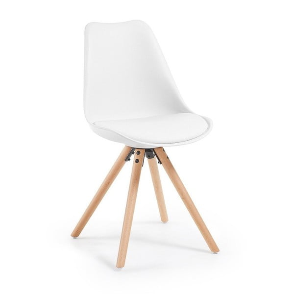 Białe krzesło z bukowymi nogami loomi.design Lumos