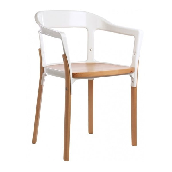 Biało-brązowe krzesło Magis Steelwood