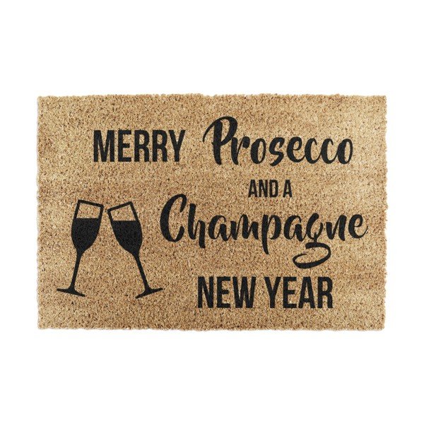 Wycieraczka ze świątecznym motywem z włókna kokosowego 40x60 cm Champagne New Year – Artsy Doormats
