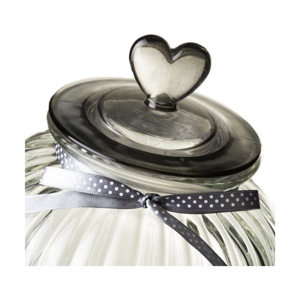 Szklany słoik z wieczkiem w srebrnym kolorze Unimasa Heart, 5,4 l-image-1