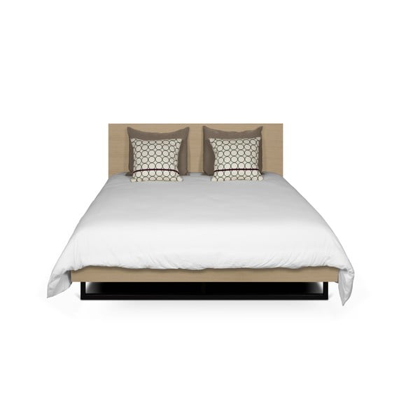 Jasnobrązowe łóżko ze stalowymi nogami TemaHome Mara, 160 x 200 cm