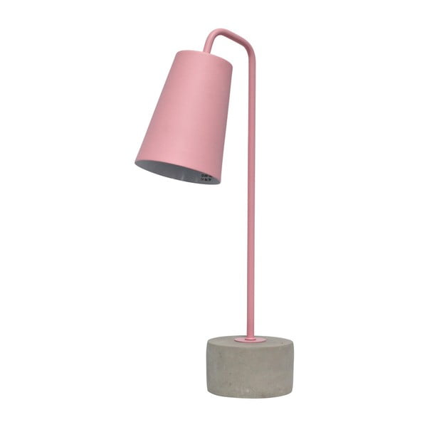 Różowa lampa stołowa z betonową podstawą Red Cartel Placido