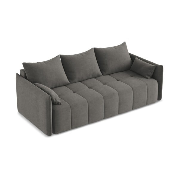 Ciemnoszara rozkładana/ze schowkiem sofa 225 cm Moku – Makamii-image-2