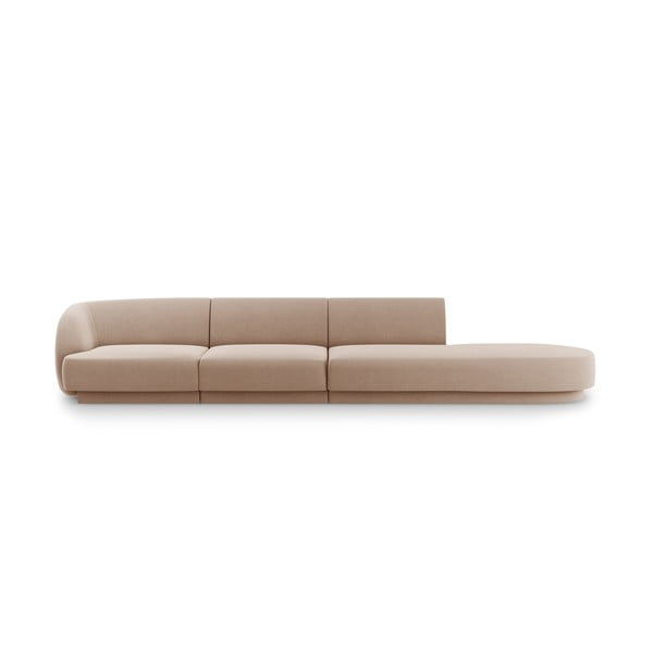 Beżowa aksamitna sofa 302 cm Miley – Micadoni Home