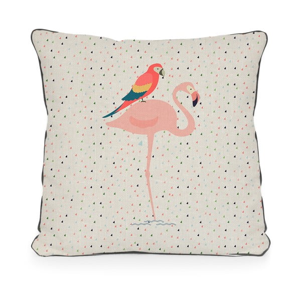 Dwustronna poduszka Little Nice Things Flamingo