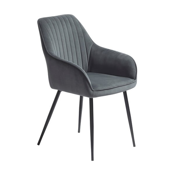 Szare tapicerowane fotele jadalniane zestaw z podłokietnikami 2 szt. Nolan Stripe – Unique Furniture