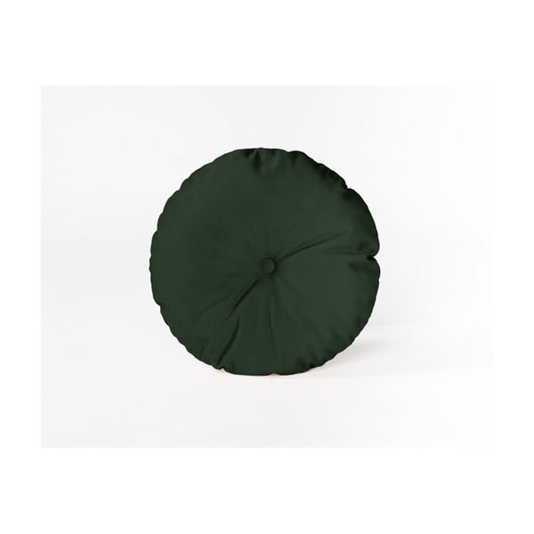 Okrągła poduszka dekoracyjna z aksamitnym obiciem Velvet Atelier Dark Green, ⌀ 35 cm