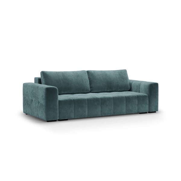 Niebieska aksamitna rozkładana sofa Milo Casa Luca-image-2