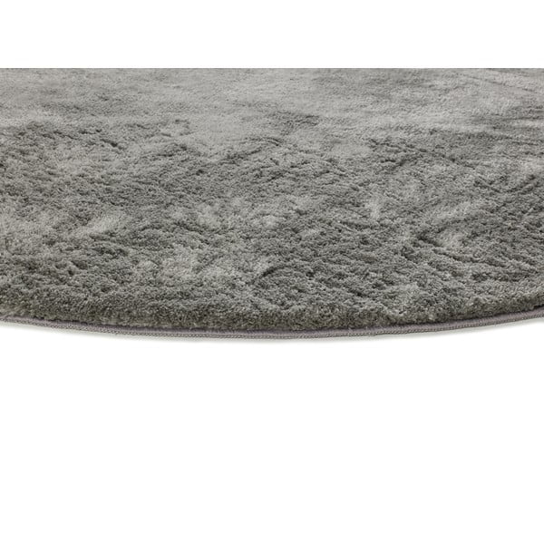 Antracytowy okrągły dywan ø 120 cm Roma Liso – Universal-image-2