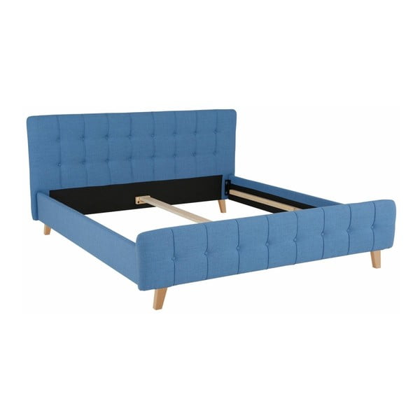 Niebieskie łóżko 2-osobowe Støraa Limbo, 180x200 cm