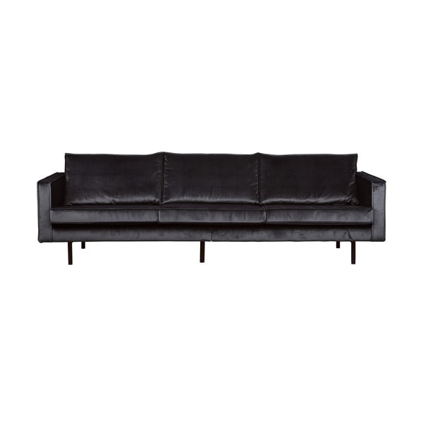 Ciemnoszara aksamitna sofa BePureHome Rodeo, 277 cm