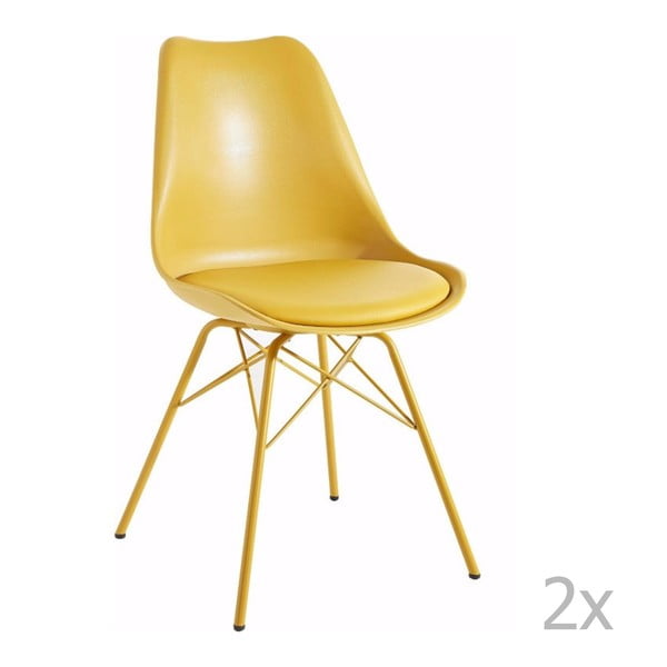 Zestaw 2 żółtych krzeseł 13Casa Marianne