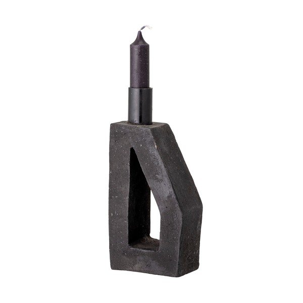 Czarny terakotowy świecznik Bloomingville Kes, wys. 20 cm-image-3