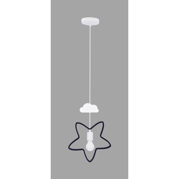 Czarno-biała lampa dziecięca z metalowym kloszem Single – Candellux Lighting-image-1