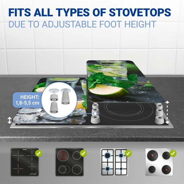 Zestaw 2 szklanych płyt ochronnych na kuchenkę Wenko Mojitos, 52x30 cm-image-4