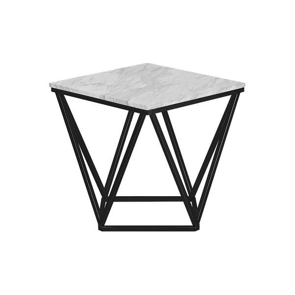 Czarny stolik z białym blatem Monobeli Marble