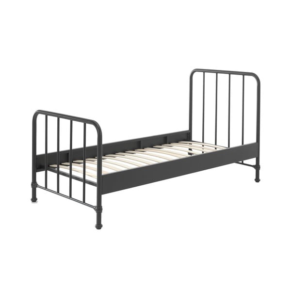 Szare metalowe łóżko dziecięce 90x200 cm BRONXX – Vipack