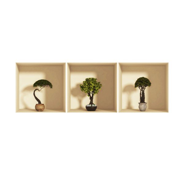 Zestaw 3 naklejek 3D Ambiance Bonzai-image-2